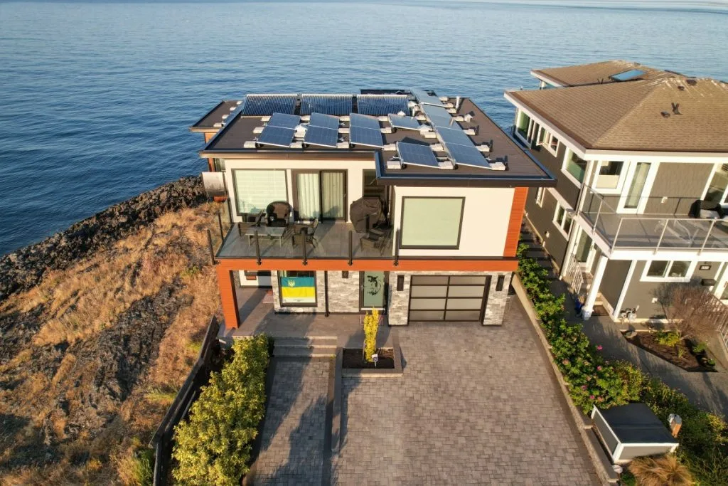Solar panel installation on White Rock Street in Victoria, BC by Solve Energy Inc.
